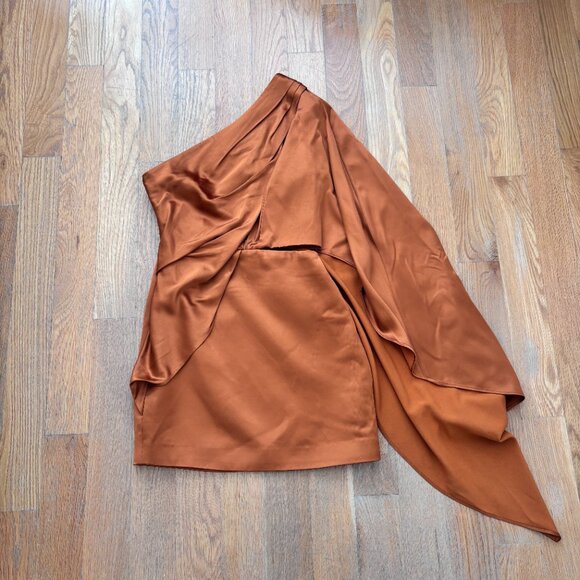 Significant Other Anne One Shoulder Wrap Mini Dress - Picture 3 of 7